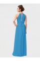 Online High Low Long Halter Keyhole Chiffon Bridesmaid Dress UK