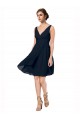 Online Short Knee Length Criss Cross Draped Chiffon Cocktail Bridesmaid Dress UK