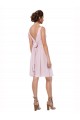 Online Short Knee Length Criss Cross Draped Chiffon Cocktail Bridesmaid Dress UK