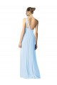 Online One Shoulder Long Chiffon Bridesmaid Dress with Shirred Bodice and Front Keyhole UK