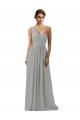 Online Ruffled One Shoulder Floor Length Long Chiffon Bridesmaid Dress UK