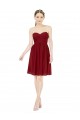Online Short Sweetheart Knee Length Chiffon Cocktail Bridesmaid Dress with Open Back UK