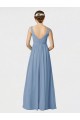 Online Long Chiffon Bridesmaid Dress with Sweetheart Neckline and Wide Straps UK