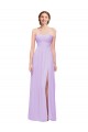 Online Strapless Mermaid Chiffon Bridesmaid Dress WITH High Side Slit and Ruffles UK