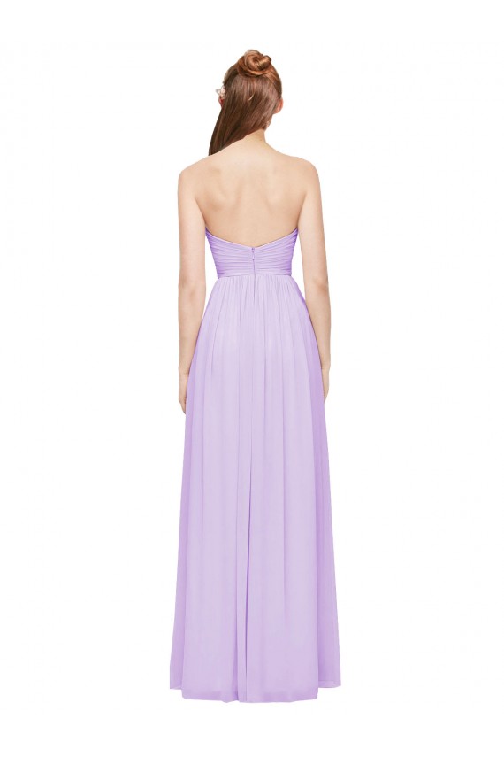 Online Strapless Mermaid Chiffon Bridesmaid Dress WITH High Side Slit and Ruffles UK