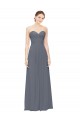 Online Twisted Waist Pleats Sweetheart Long Chiffon Bridesmaid Dress UK