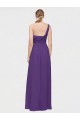 Online One Shoulder High Low Chiffon Bridesmaid Dress with Wrap Waist UK