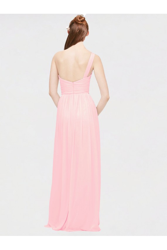 Online One Shoulder Twisted Waist Sweetheart Chiffon Bridesmaid Dress UK