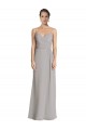 Online Long Chiffon A-Line Bridesmaid Dress with Criss-Cross Draped Bodice UK