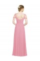 Online Sweetheart Long Chiffon Bridesmaid Dress with Off the Shoulder Straps UK