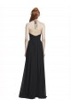 Online Halter Chiffon Bridesmaid Dress with V-Neckline and Criss Cross Waist UK