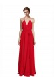 Online V-Neck Spaghetti Halter Strap Chiffon Bridesmaid Dress UK