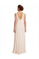 Online High Neck Chiffon Bridesmaid Dress with Deep V-Back and Cascading Skirt UK