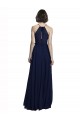 Online High Neckline Floor Length Chiffon Bridesmaid Dress with Belt UK