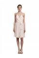 Online Short Knee Length Wrap Chiffon Halter Bridesmaids Dress UK