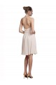 Online Short Knee Length Wrap Chiffon Halter Bridesmaids Dress UK
