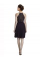 Online Short Knee Length High Neck Chiffon Bridesmaids Dress UK
