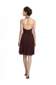 Online Short Knee Length Chiffon Bridesmaids Dress with Halter Cowl Neck UK