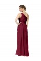 Online Draped One Shoulder Long Floor Length Chiffon Bridesmaid Dress UK