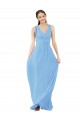 Online Long V-Neckline Chiffon Bridesmaid Dress with Twisted Waist UK