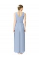 Online Long V-Neckline Chiffon Bridesmaid Dress with Twisted Waist UK