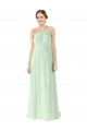 Online Front halter Neckline and Deep Back Long Chiffon Bridesmaid Dress UK