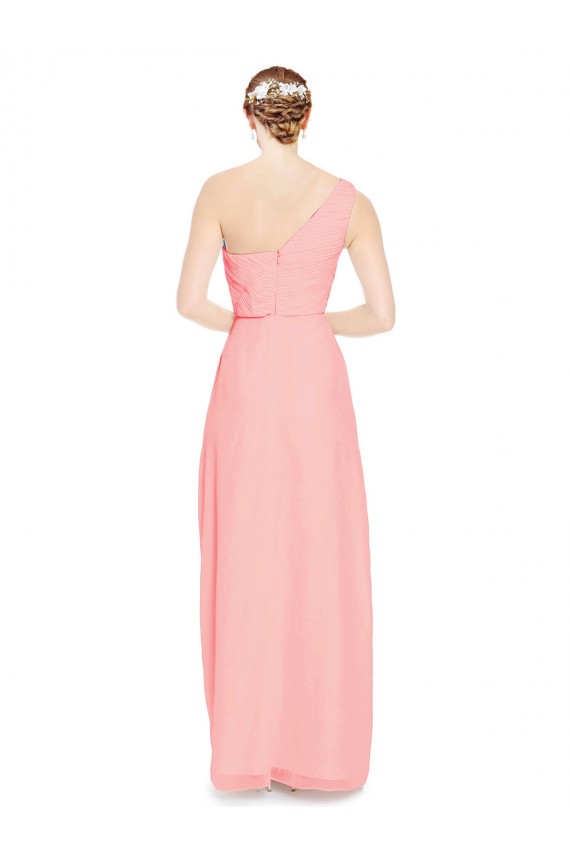 Online One Shoulder Sweetheart Neckline Long Chiffon Bridesmaid Dress UK