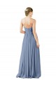 Online Deep Sweetheart Neckline Open Back Long Chiffon Bridesmaid Dress UK