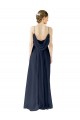 Online Spaghetti Straps Open Back Long Chiffon Bridesmaid Dress UK