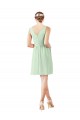 Online v-Neckline Short Knee Length Chiffon Cocktail Bridesmaid Dress UK