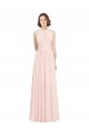 Online Sleeveless Chiffon High Neck Bridesmaid Dress with Diagonal Pleats UK