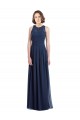 Online Chiffon High Neck Sleeveless Bridesmaid Dress with Pleats UK