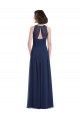 Online Chiffon High Neck Sleeveless Bridesmaid Dress with Pleats UK