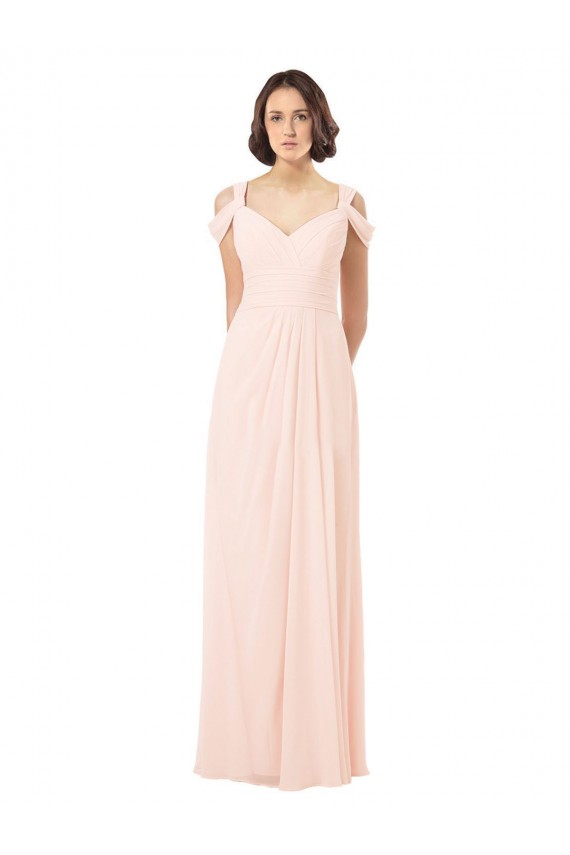Online Chiffon Sweetheart Bridesmaid Dress with An Illusion Overlay UK