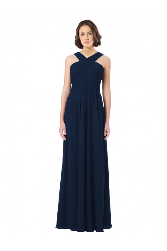 Online Long Chiffon Bridesmaid Dress V-Neck Top UK