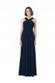 Online Long Chiffon Bridesmaid Dress V-Neck Top UK