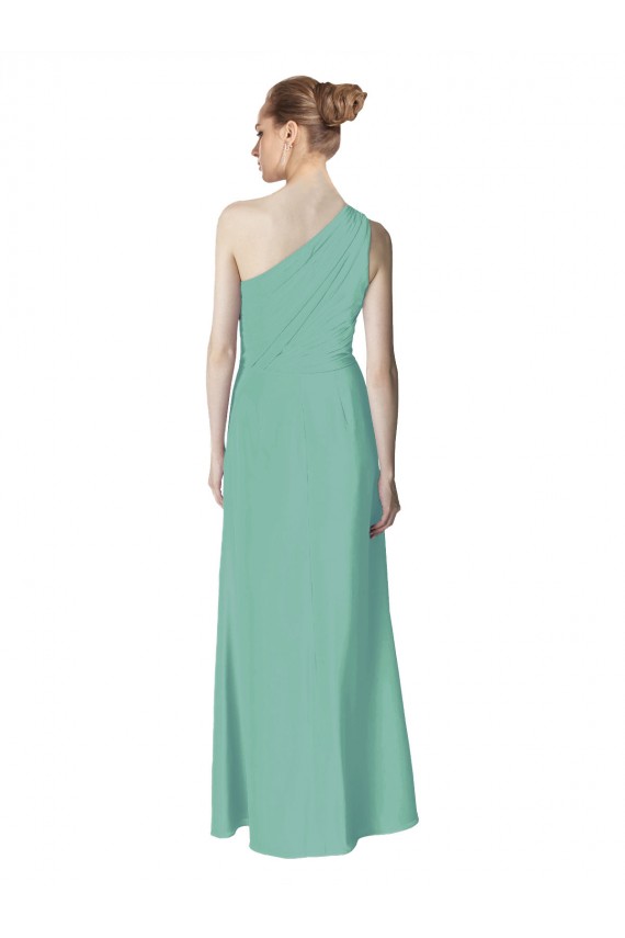 Online Long Chiffon One Shoulder Full Length Bridesmaid Dress UK