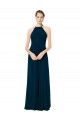 Online Spaghetti Strap Long Chiffon Halter A-Line Bridesmaid Dress UK