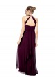 Online Keyhole Back Long Chiffon Halter Dress with Halter Straps Cross Neck UK