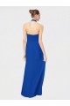Online Sleeveless Long Chiffon Empire Gown with Pleated Halter Straps UK