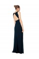 Online Long Chiffon V-Neck Sleeveless Bridesmaid Dress with Large Keyhole Back UK