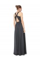 Online Long Chiffon Halter Bridesmaid Dress Keyhole Back UK