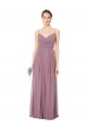 Online V-Neck Spaghetti Strap Open Back Long Chiffon Bridesmaid Dress UK