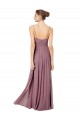 Online V-Neck Spaghetti Strap Open Back Long Chiffon Bridesmaid Dress UK