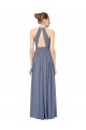 Online Long Chiffon High-Neck Sleeveless Bridesmaid Dress UK
