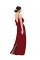 Online Scoop Neck Chiffon Bridesmaid Dress with Spaghetti Straps and Low Back UK