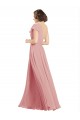 Online Chiffon Bridesmaids Dress with One Shoulder Flounced Sleeve UK