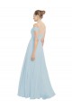 Online Chiffon Bridesmaids Dress with Off the Shoulder Draped Neckline UK