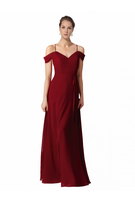 Online Chiffon with Beaded Embroidery Bridesmaid Dress UK