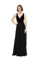 Online Stretch Velvet and Chiffon Bridesmaids Dress with V-Neckline UK